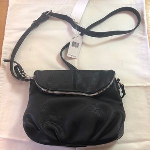 Black Pebbles Leather Cross Body Bag